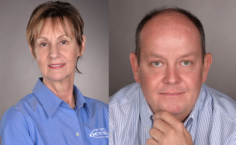 Terry Kuczynski and Folker Krebs celebrate 10 years at Ocean Machinery